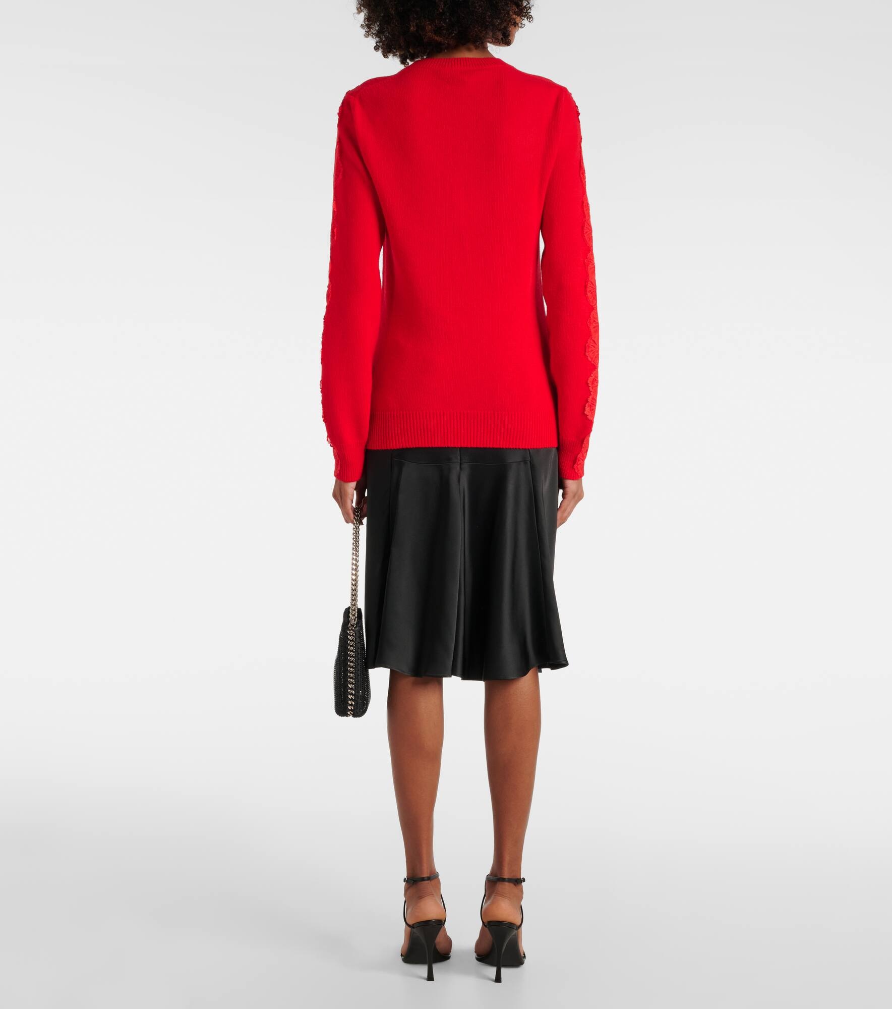 Lace-trimmed wool sweater - 3