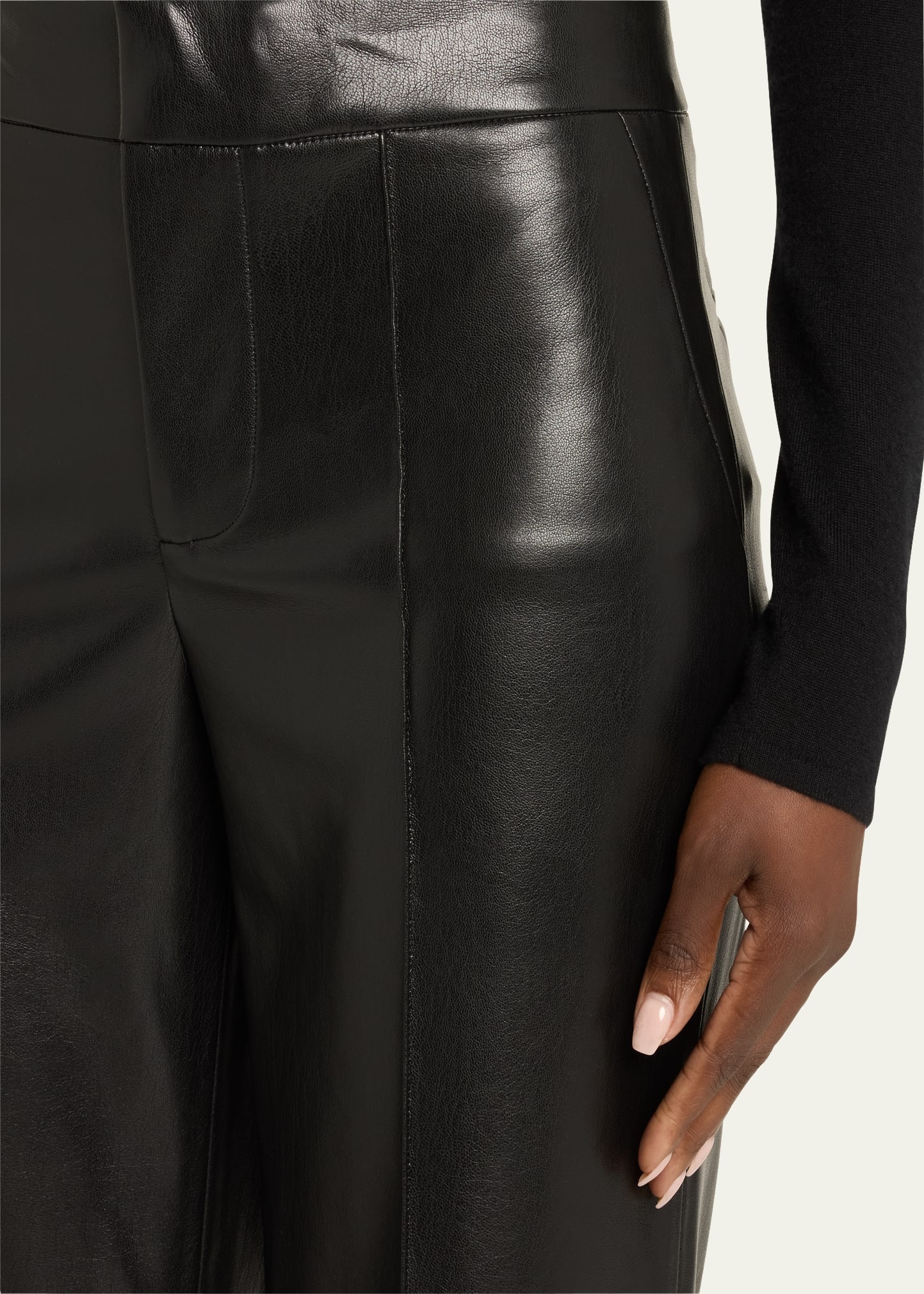 Dylan Vegan Leather Wide-Leg Pants - 5