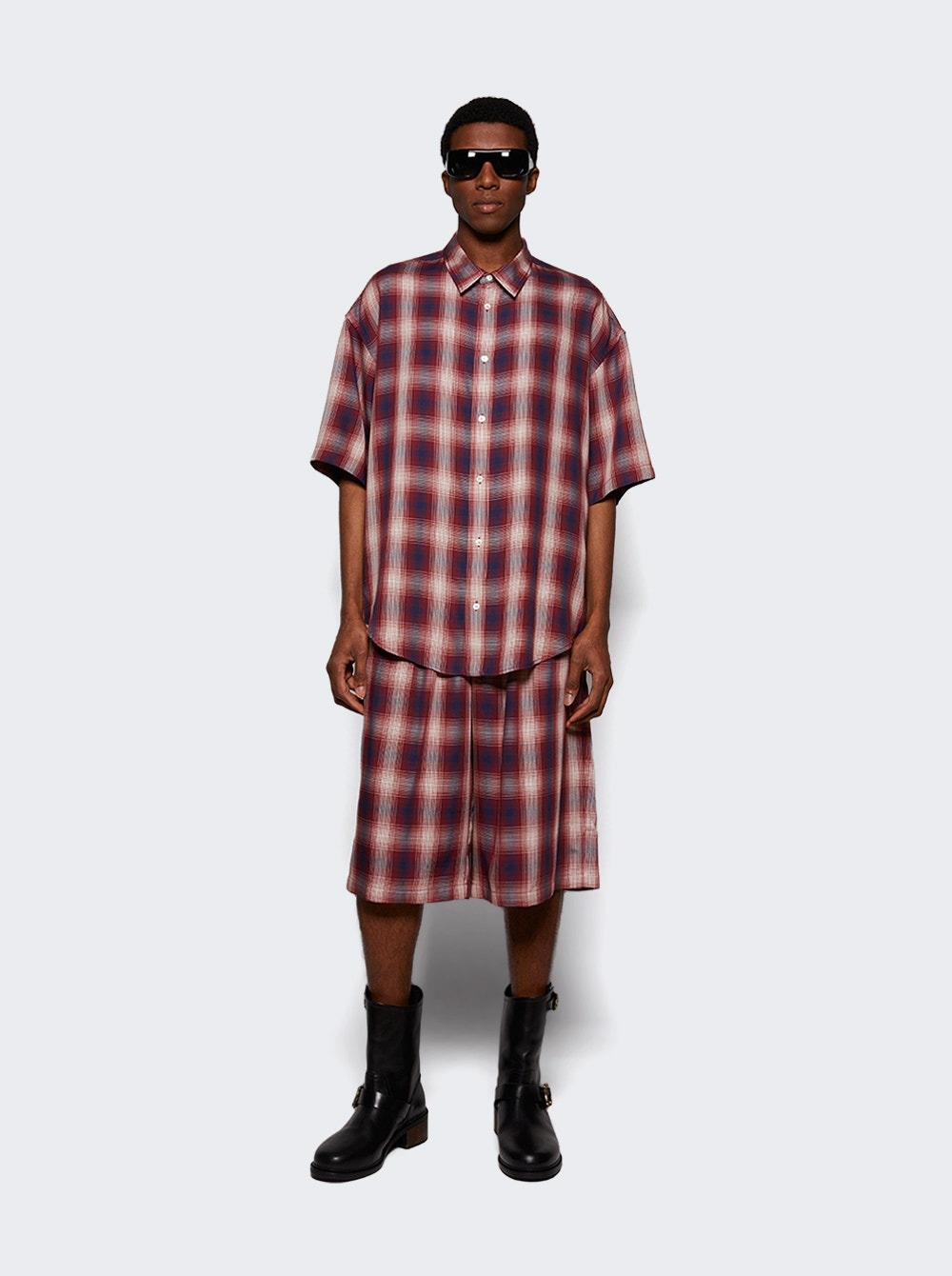 Check Shorts Red And Blue - 5