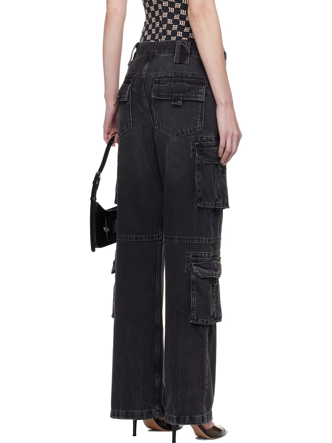 Black Harness Strap Jeans - 3