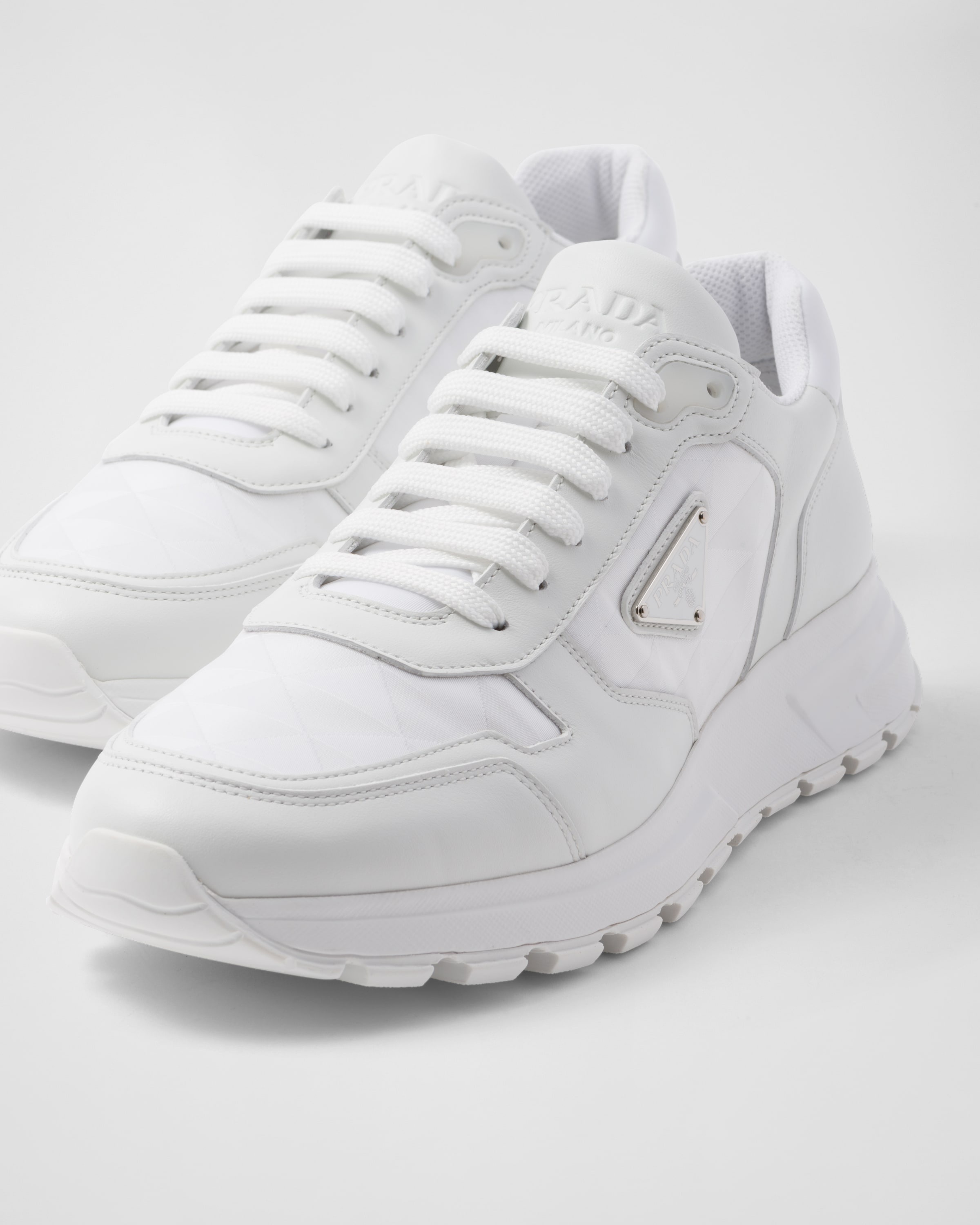 スニーカー PRADA SNEAKERS NYLON Prada - Allacciate Light Blue Quilted Nylon Sneaker