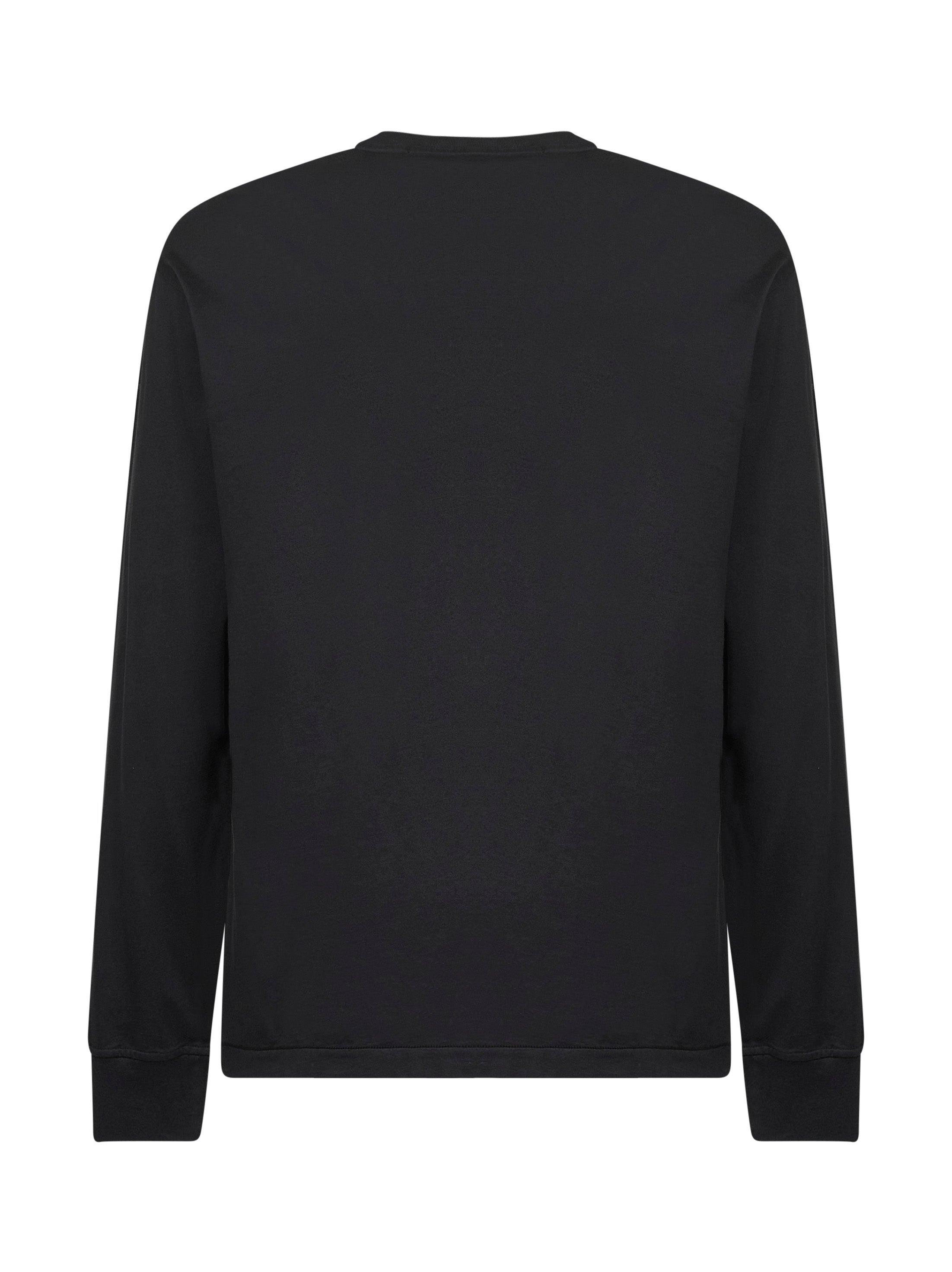 Stone Island Men Black Cotton Jersey Long-Sleeved T-Shirt - 2