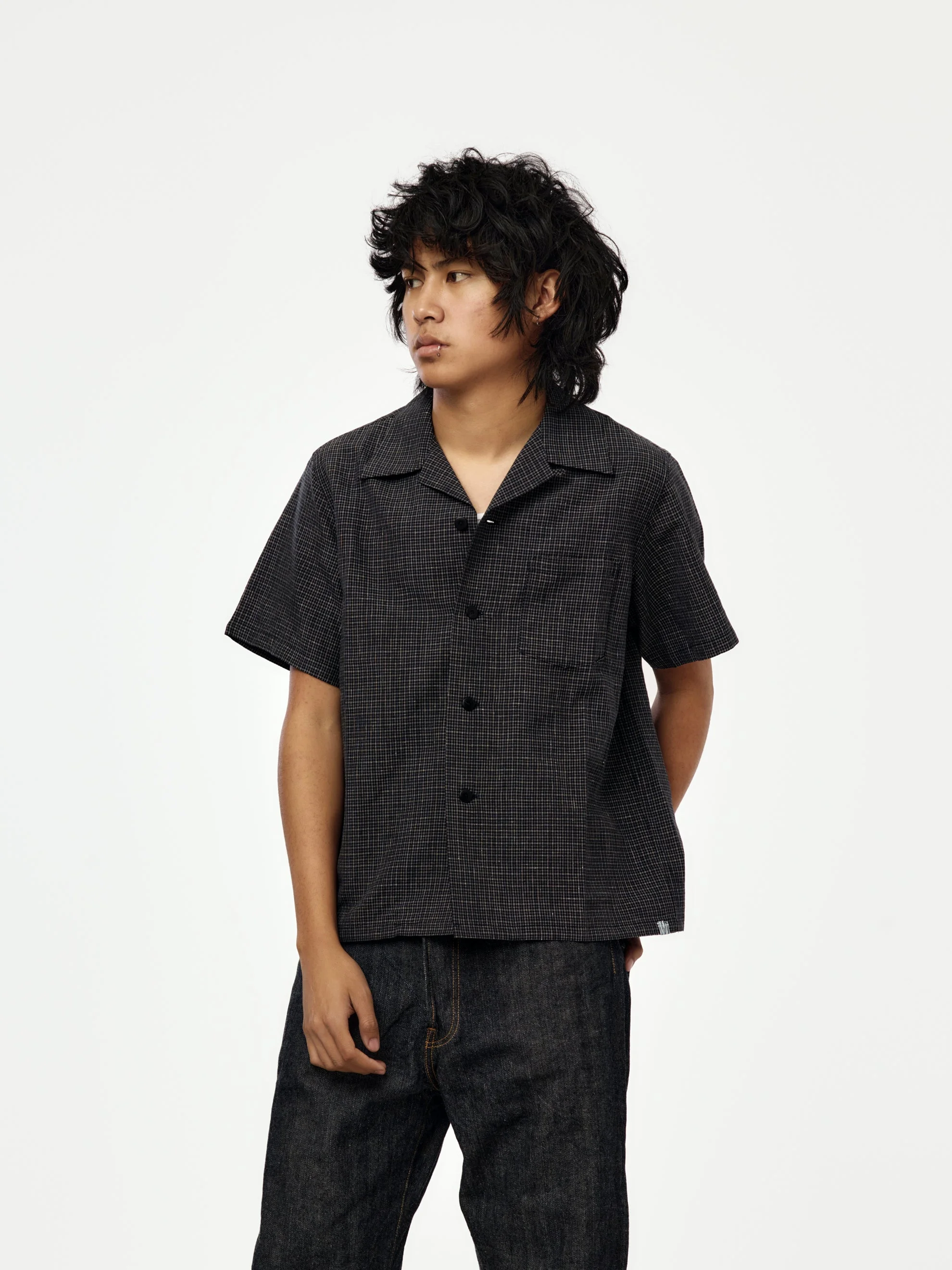 JUDD SHIRT S/S SANTOME CHECK (NAVY) - 1