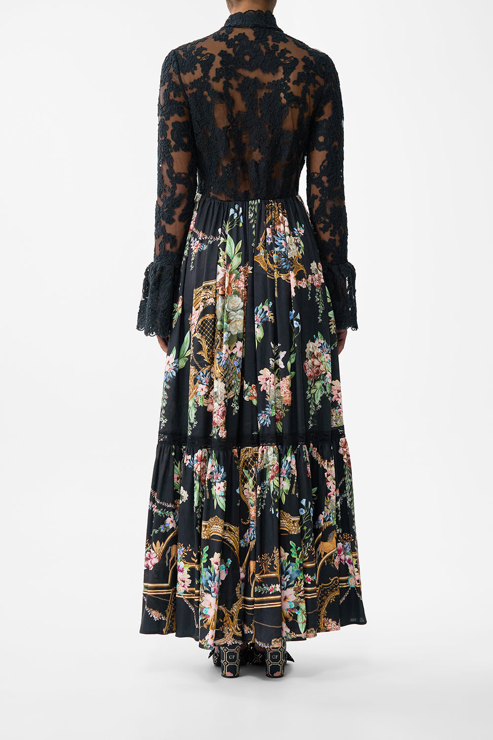 LACE BODICE MAXI DRESS - 3