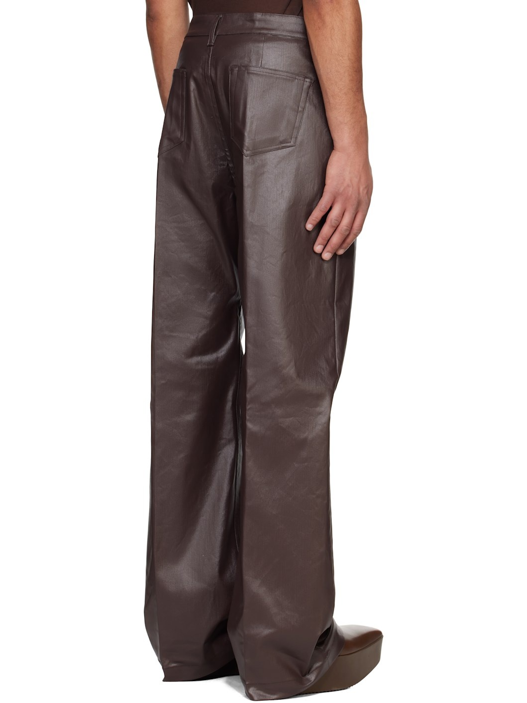 Brown Hollywood Coated Geth Jeans - 3