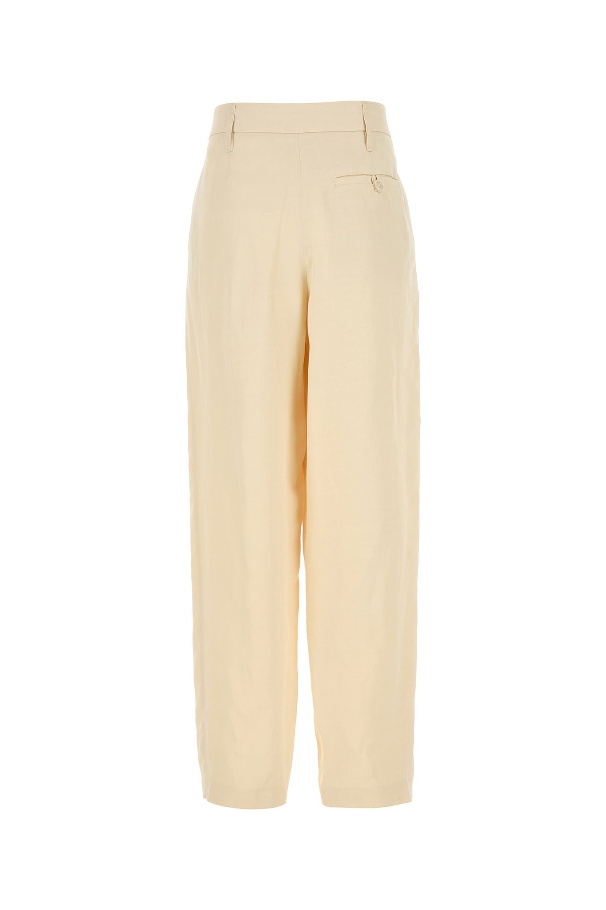 Cream viscose blend wide-leg pant - 2