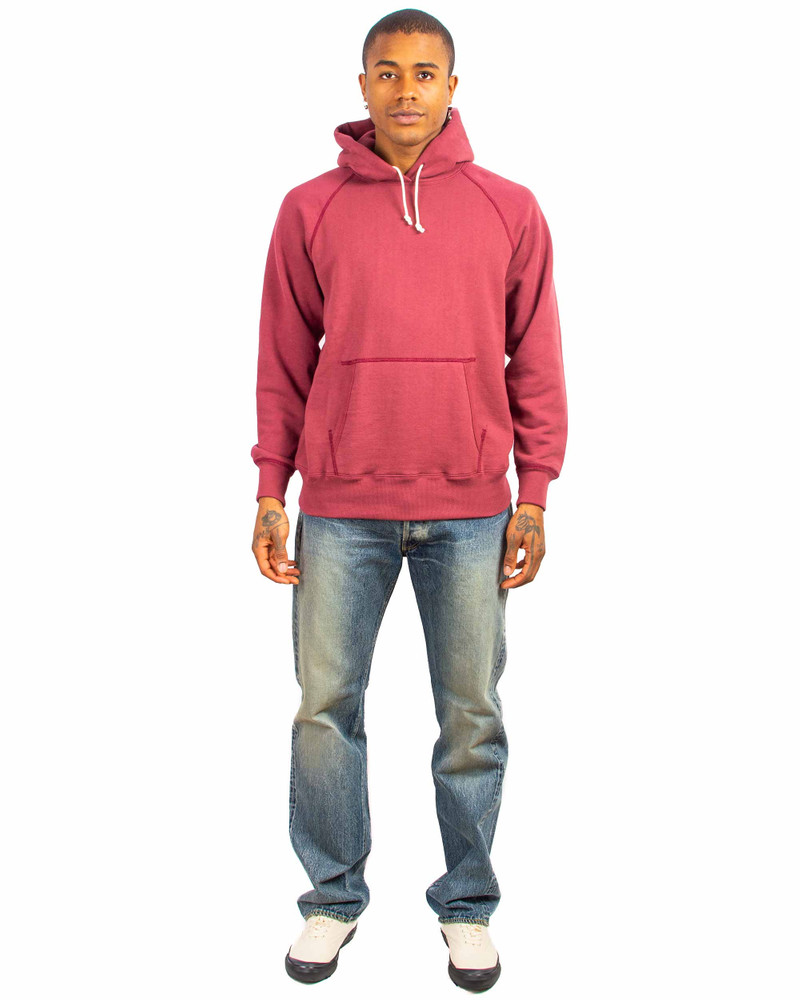 The Real McCoys MC21017 9oz. Loopwheel Parka Maroon outlook