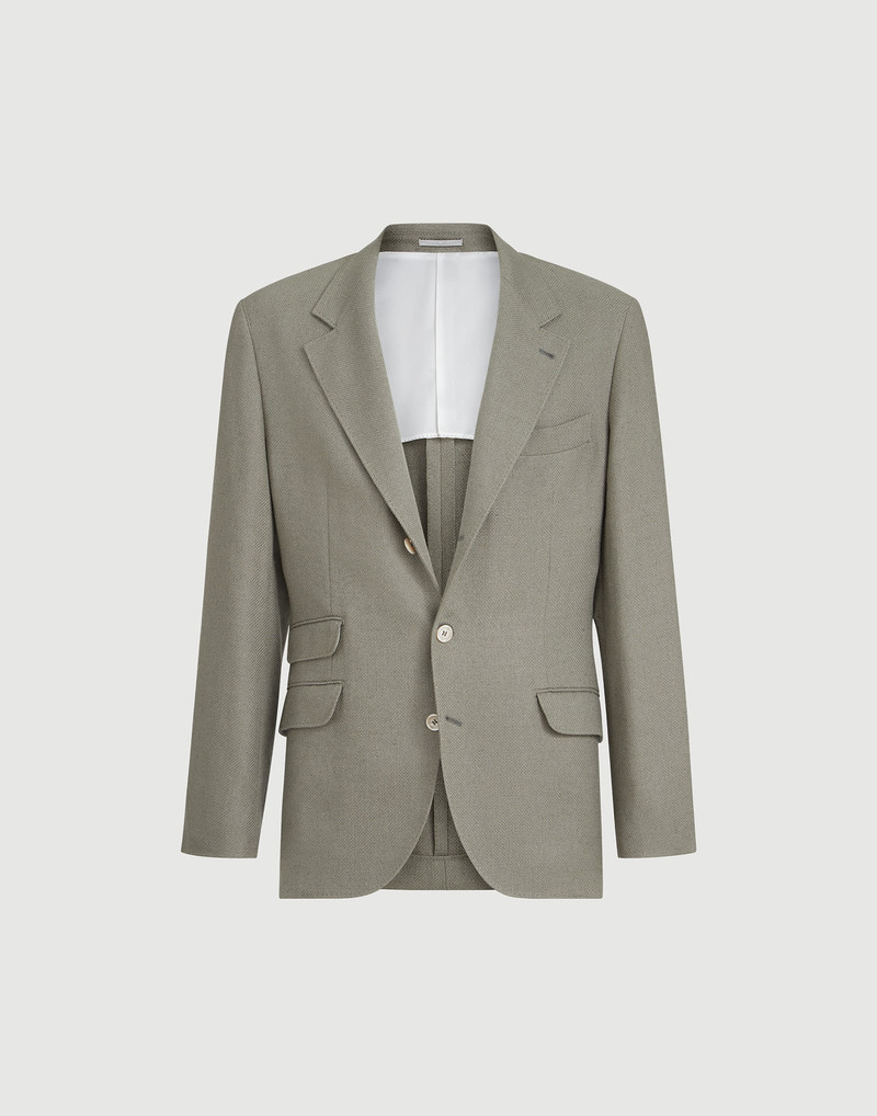 Silk, linen and wool hopsack deconstructed Cavallo blazer 1