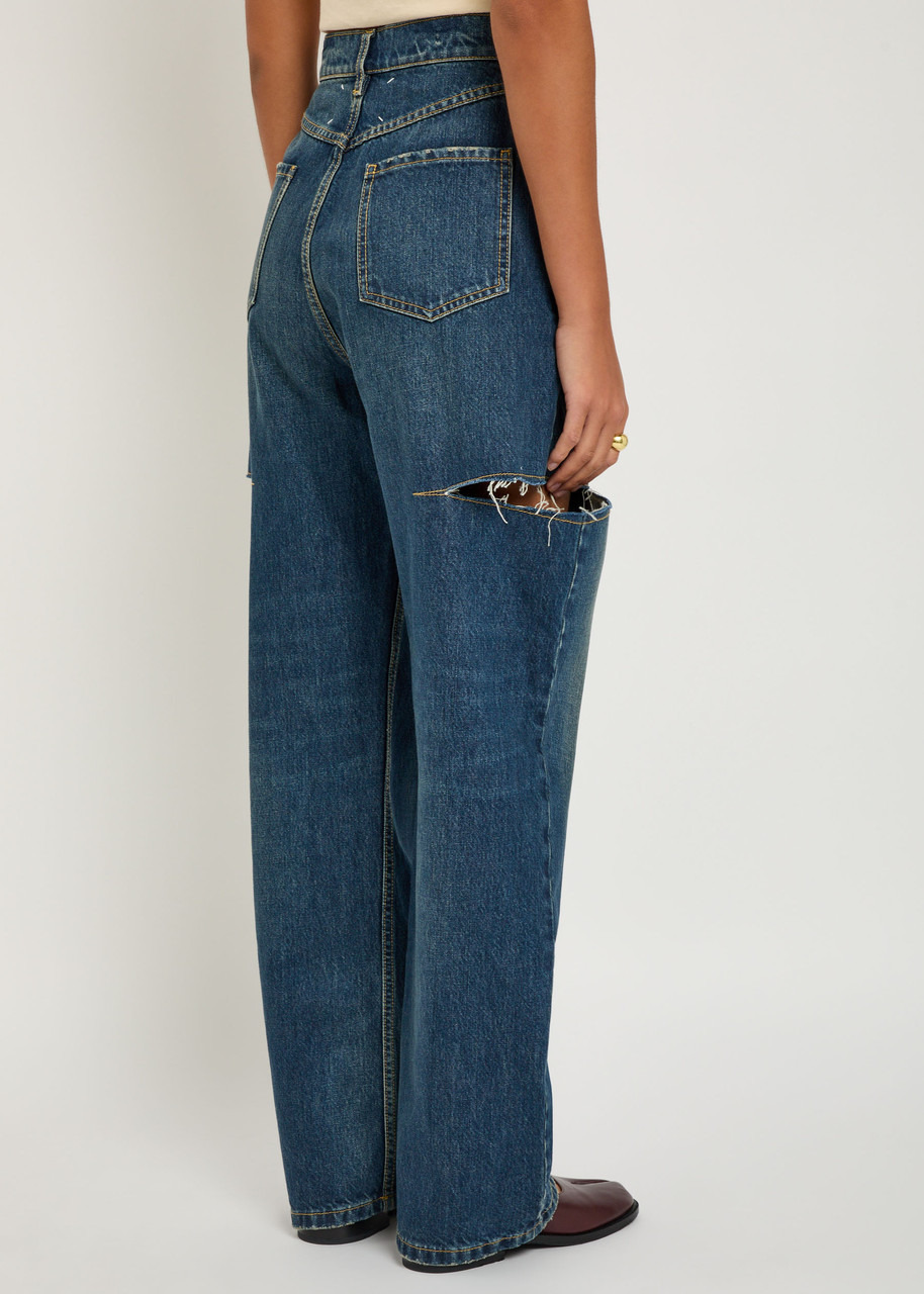 Maison Margiela Ripped Barrel-leg Jeans - 3