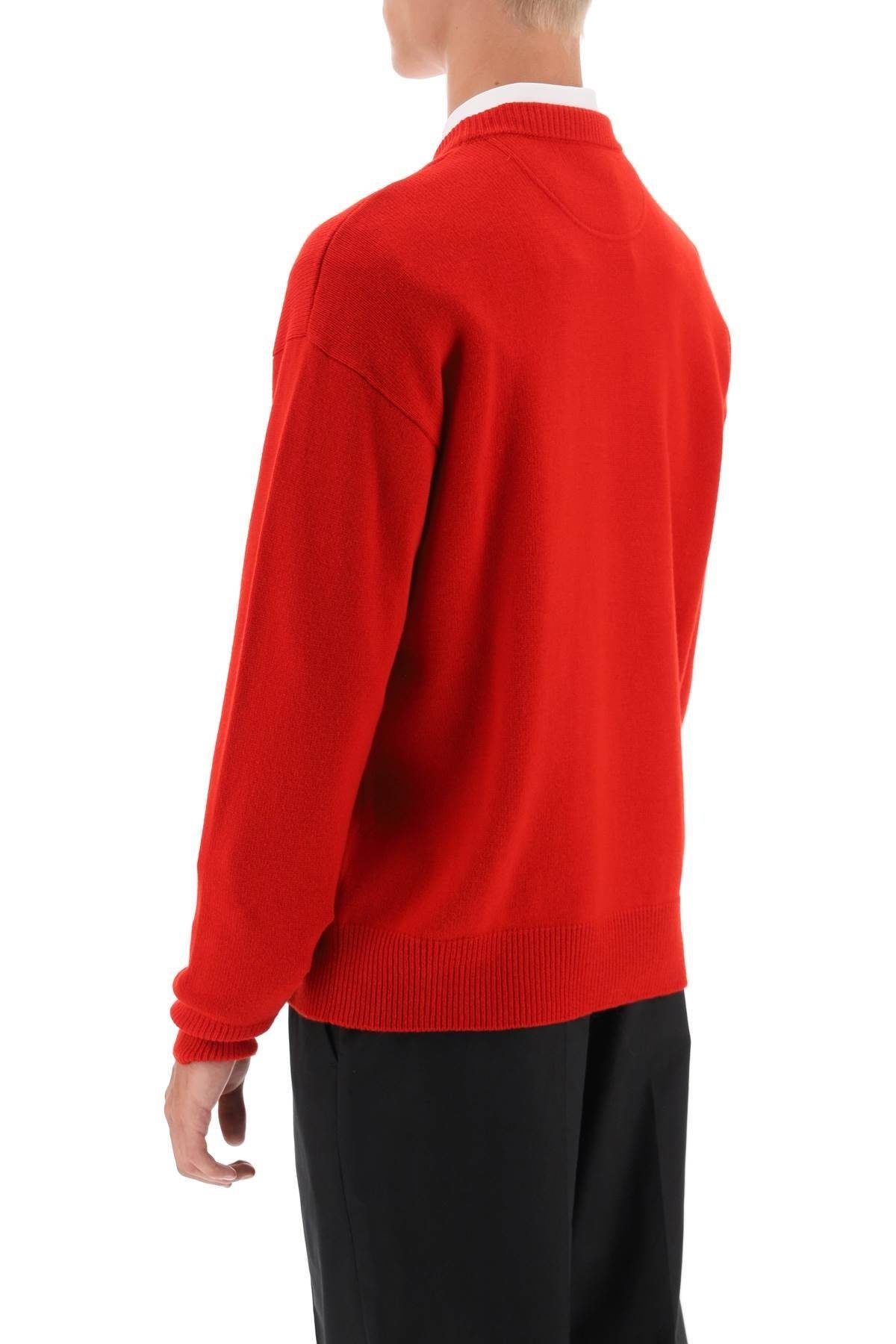 CREW-NECK SWEATER WITH MAISON VALENTINO EMBROIDERY - 4