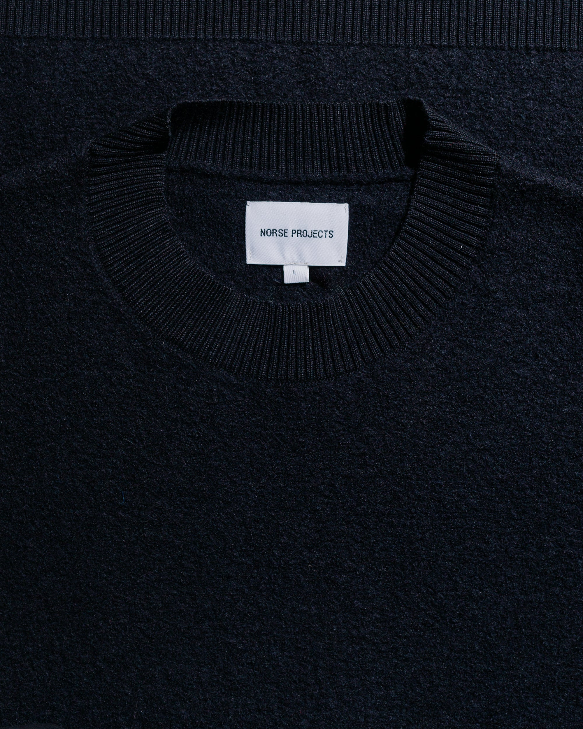 Rom Boiled Wool Crewneck Dark Navy - 5