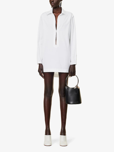 Alaïa Long-sleeved side-pocket cotton mini dress outlook