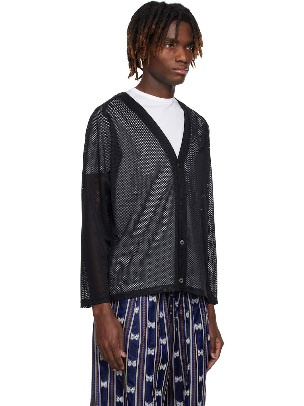 Black Mesh Cardigan - 2