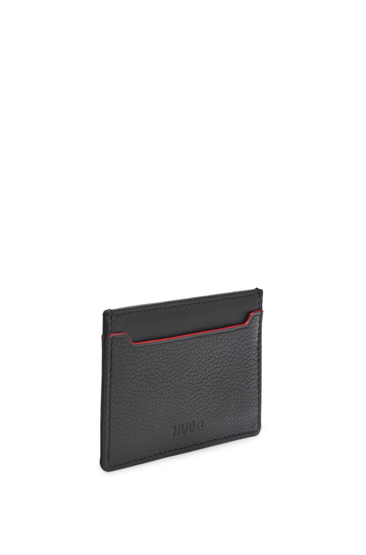 GRAINED-LEATHER CARD HOLDER WITH EMBOSSED LOGO - 4