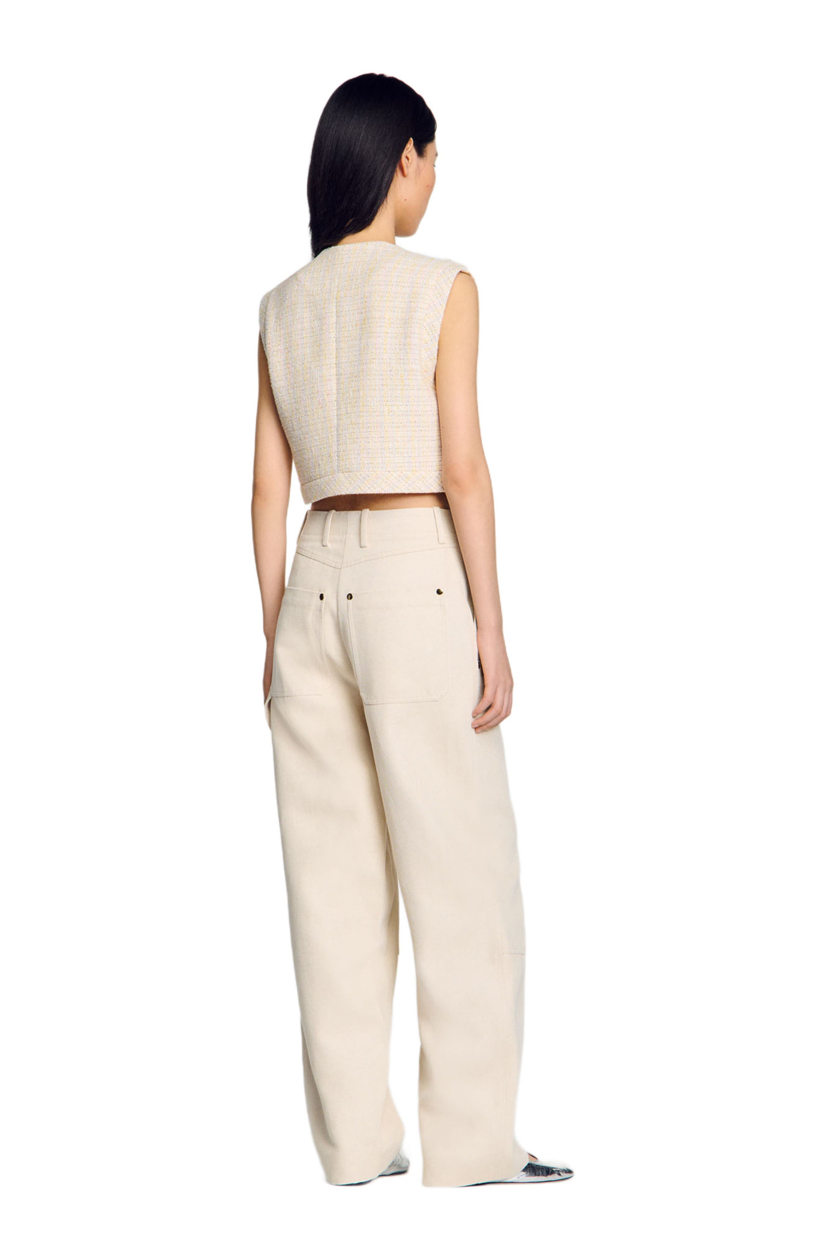 SANDRO Decorative tweed jacket in Yellow /Ecru at Nordstrom - 2