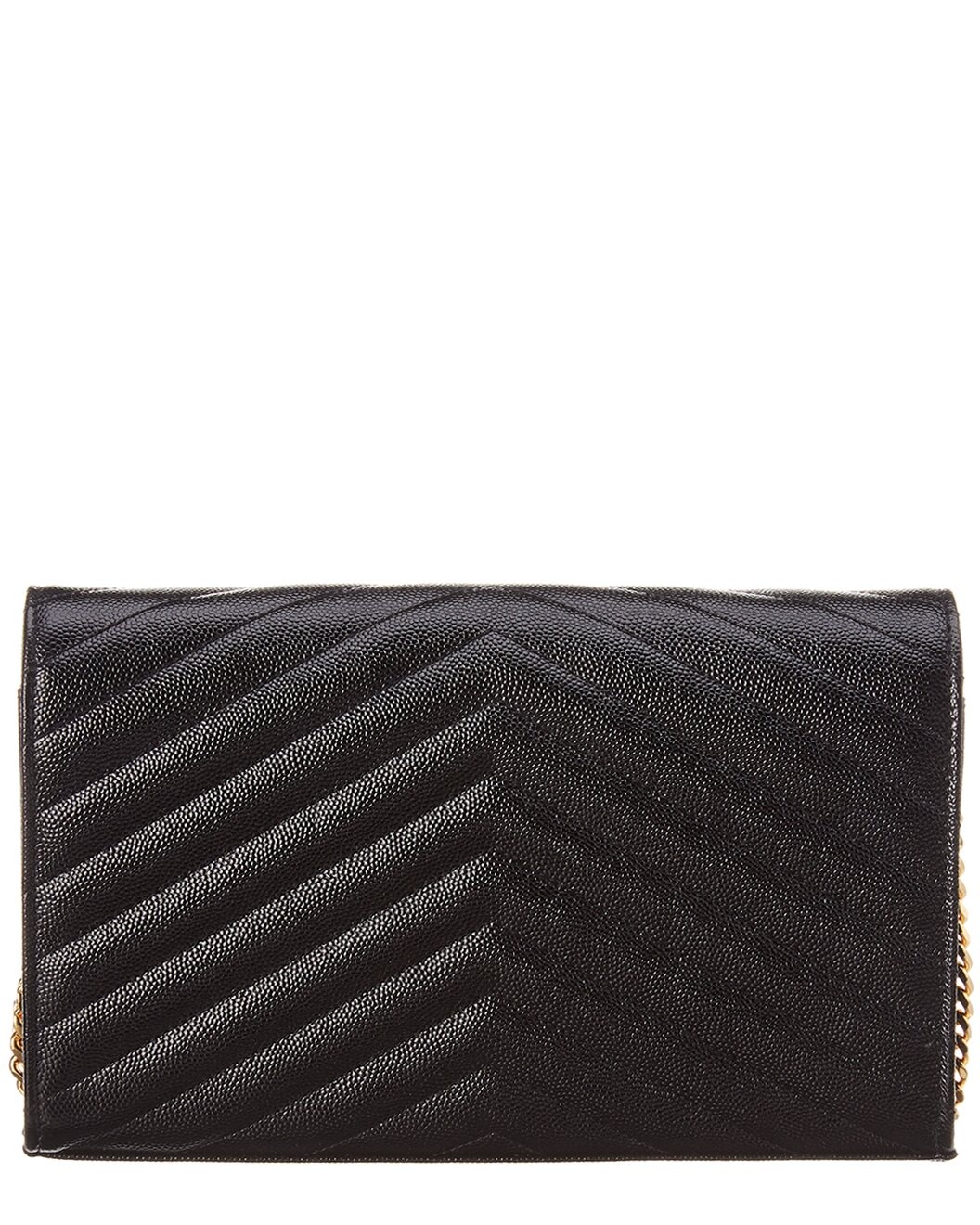 Saint Laurent Monogram Grain de Poudre Leather Wallet On Chain - 2