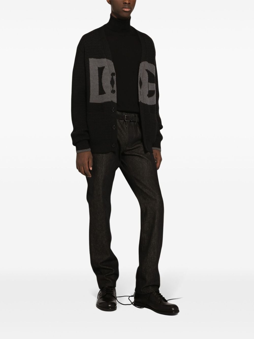 logo-intarsia cardigan - 2