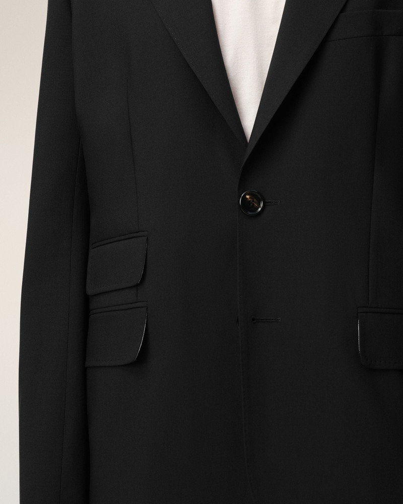 BLACK NEW WOOL SINGLE BREASTED BOXY JACKET 4