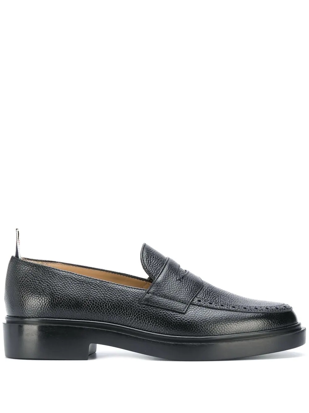 grained leather penny loafers - 1