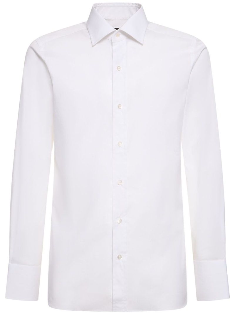 Cotton poplin slim fit shirt - 1