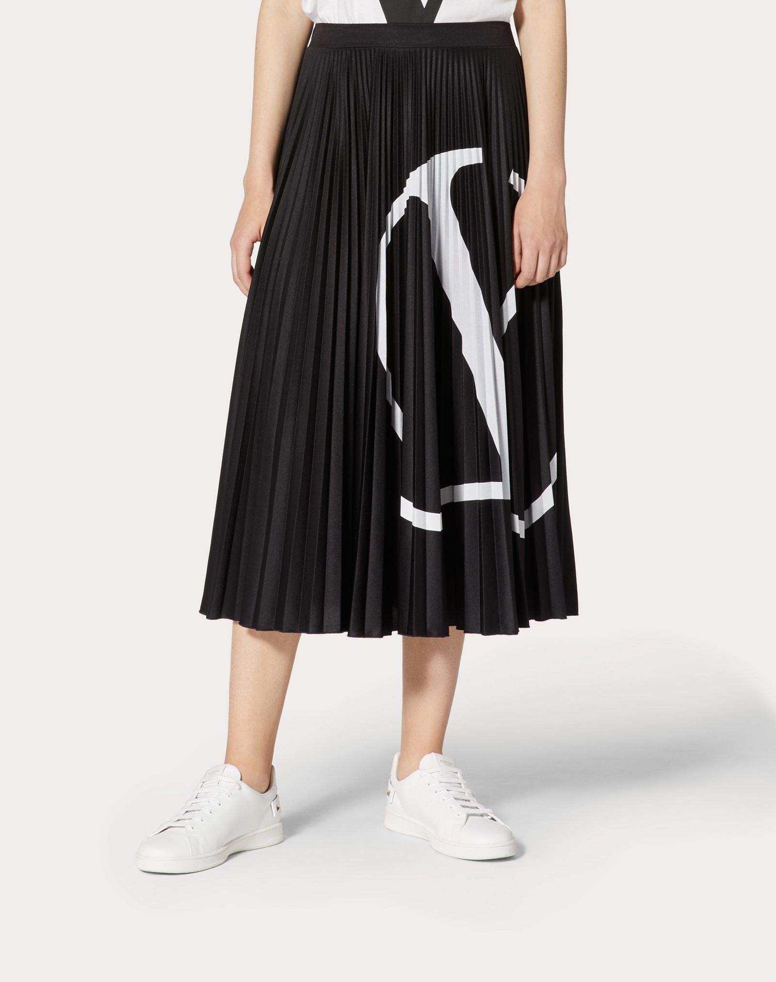 VLogo Signature Pleated Jersey Skirt - 3