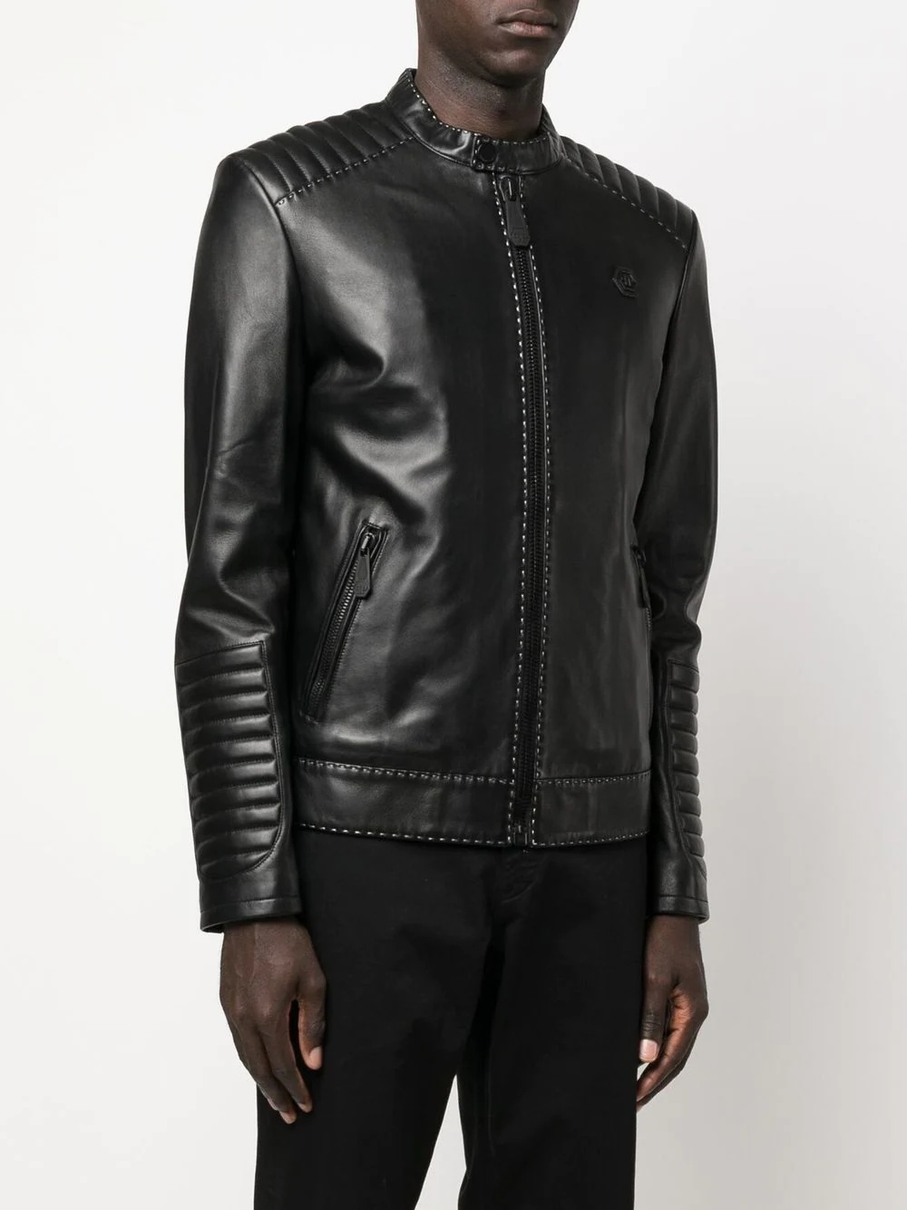 leather biker jacket - 3