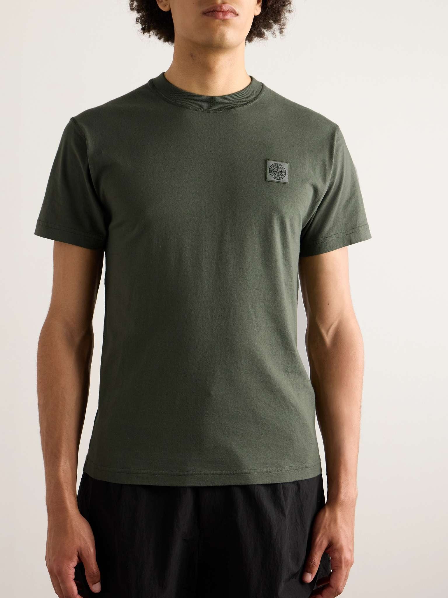 Logo-Appliquéd Garment-Dyed Cotton-Jersey T-Shirt - 3