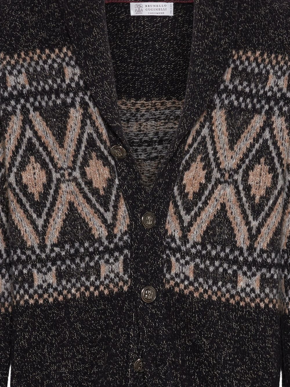 shawl-collar patterned cardigan - 7
