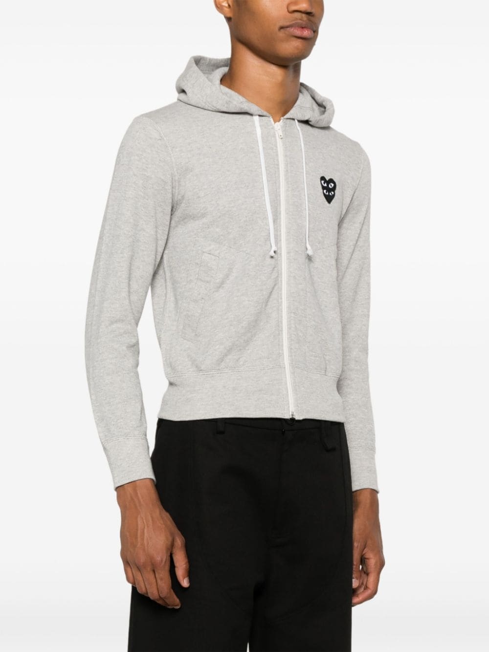 mélange-effect cotton hoodie - 4