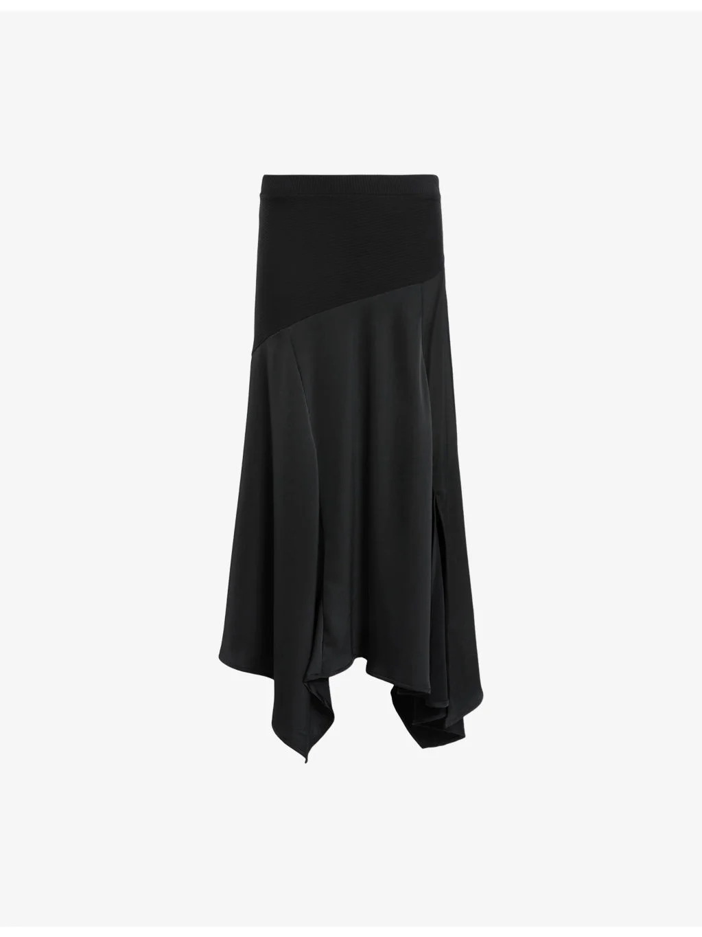 Pia asymmetric-hem satin skirt - 1