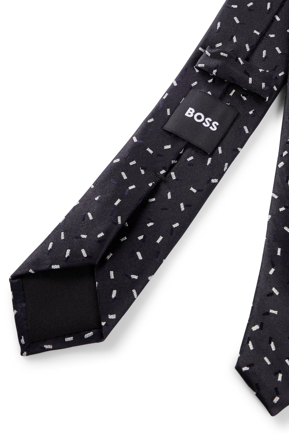 SILK TIE WITH JACQUARD-WOVEN PATTERN - 5
