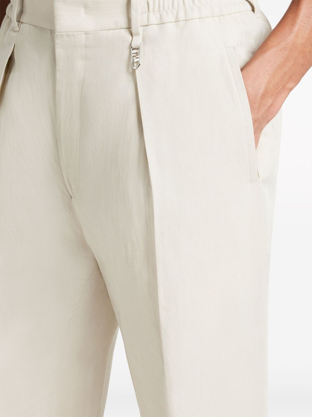 pintuck-detail straight-leg trousers - 5