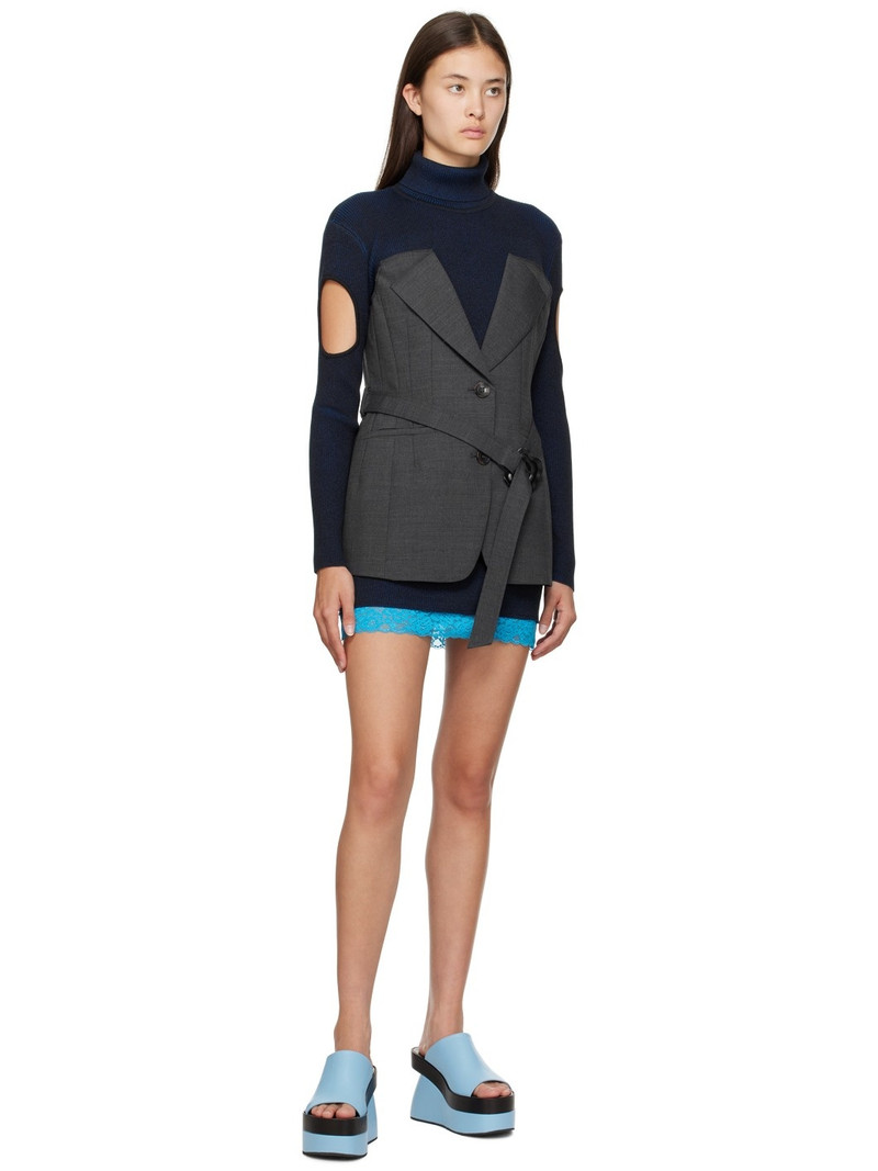 Andersson Bell Navy & Gray Lera Minidress outlook