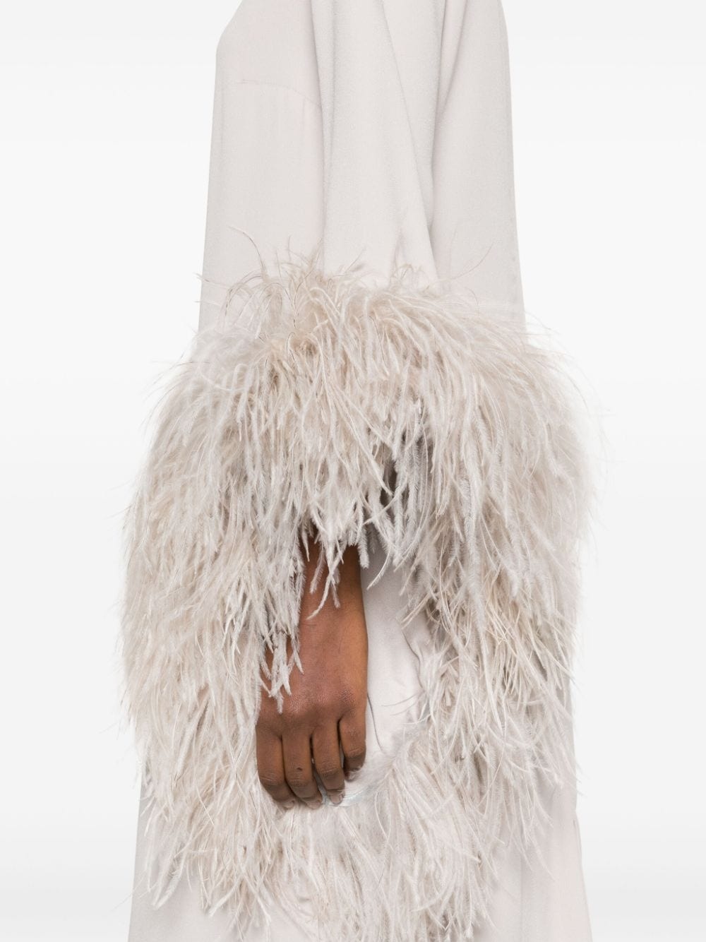 Feather sleeve midi-dress - 7