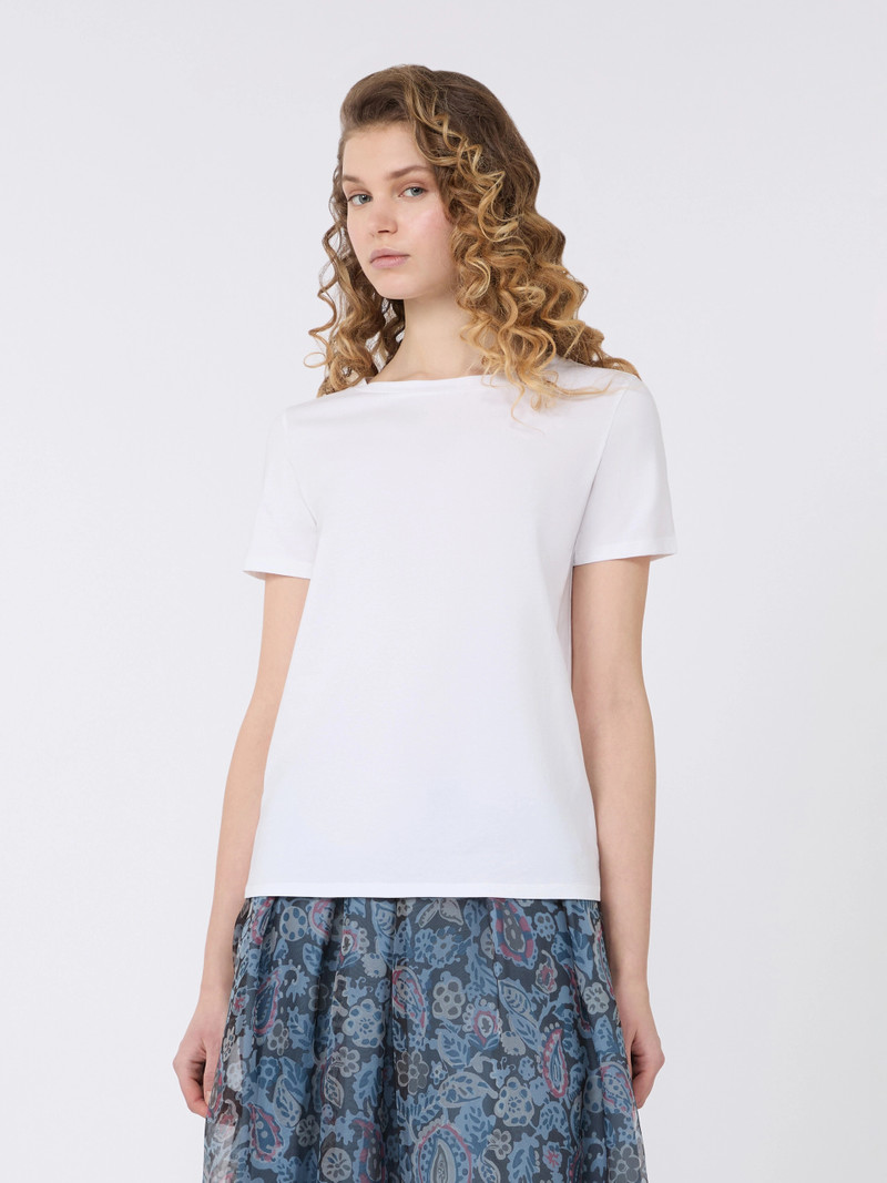MULTIB Basic cotton jersey T-shirt - WHITE 3