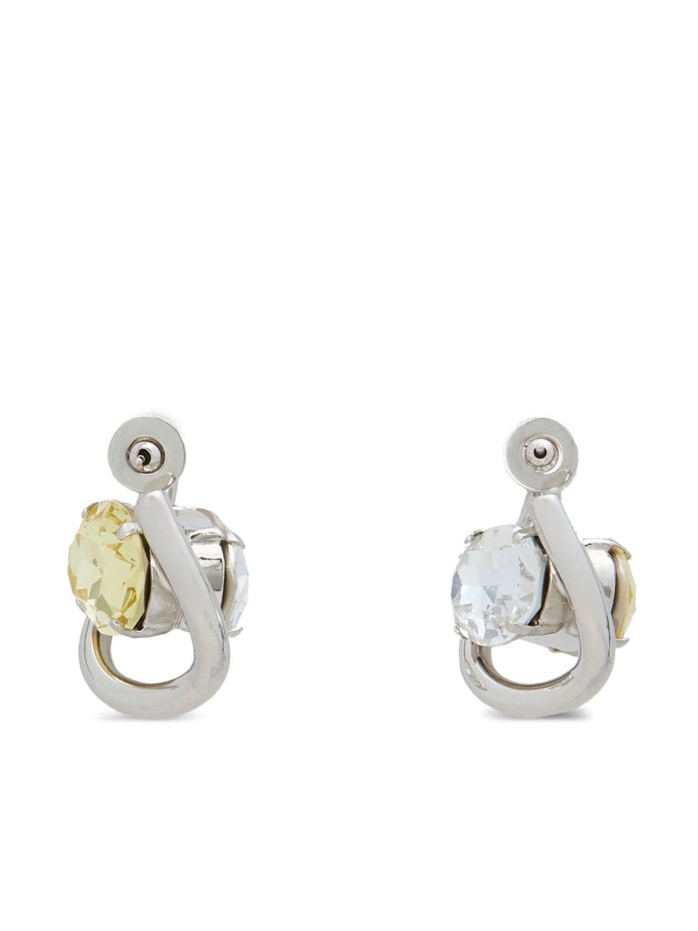 twisted crystal-embellished hoop earrings - 3