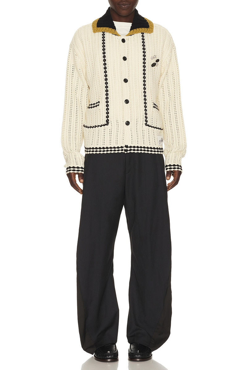 Twisted Seam Stripewide Leg Trousers 4