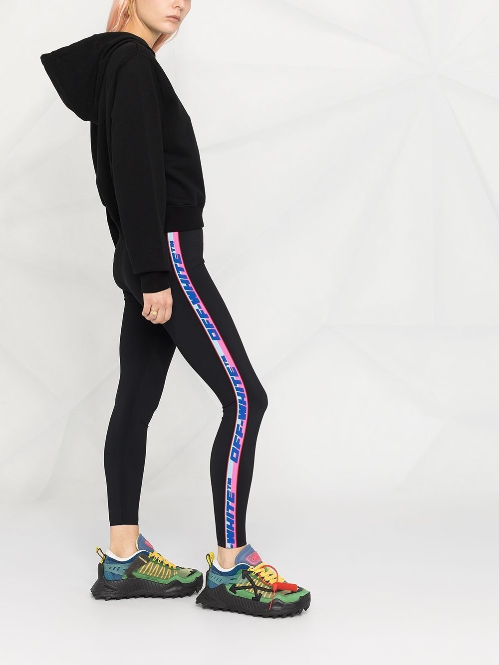 logo-tape detail leggings - 6