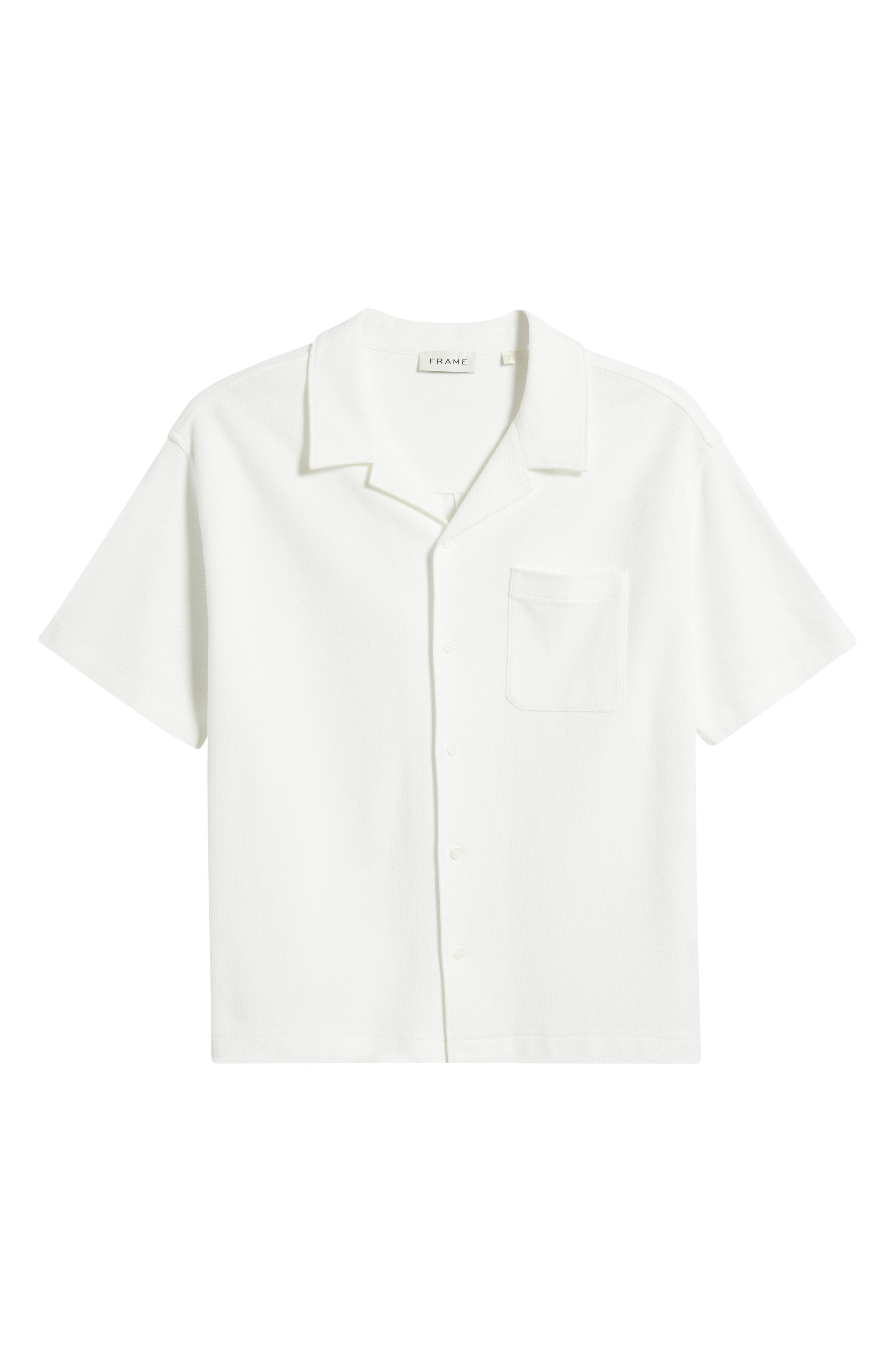 FRAME Relaxed Jacquard Camp Shirt in White at Nordstrom - 6