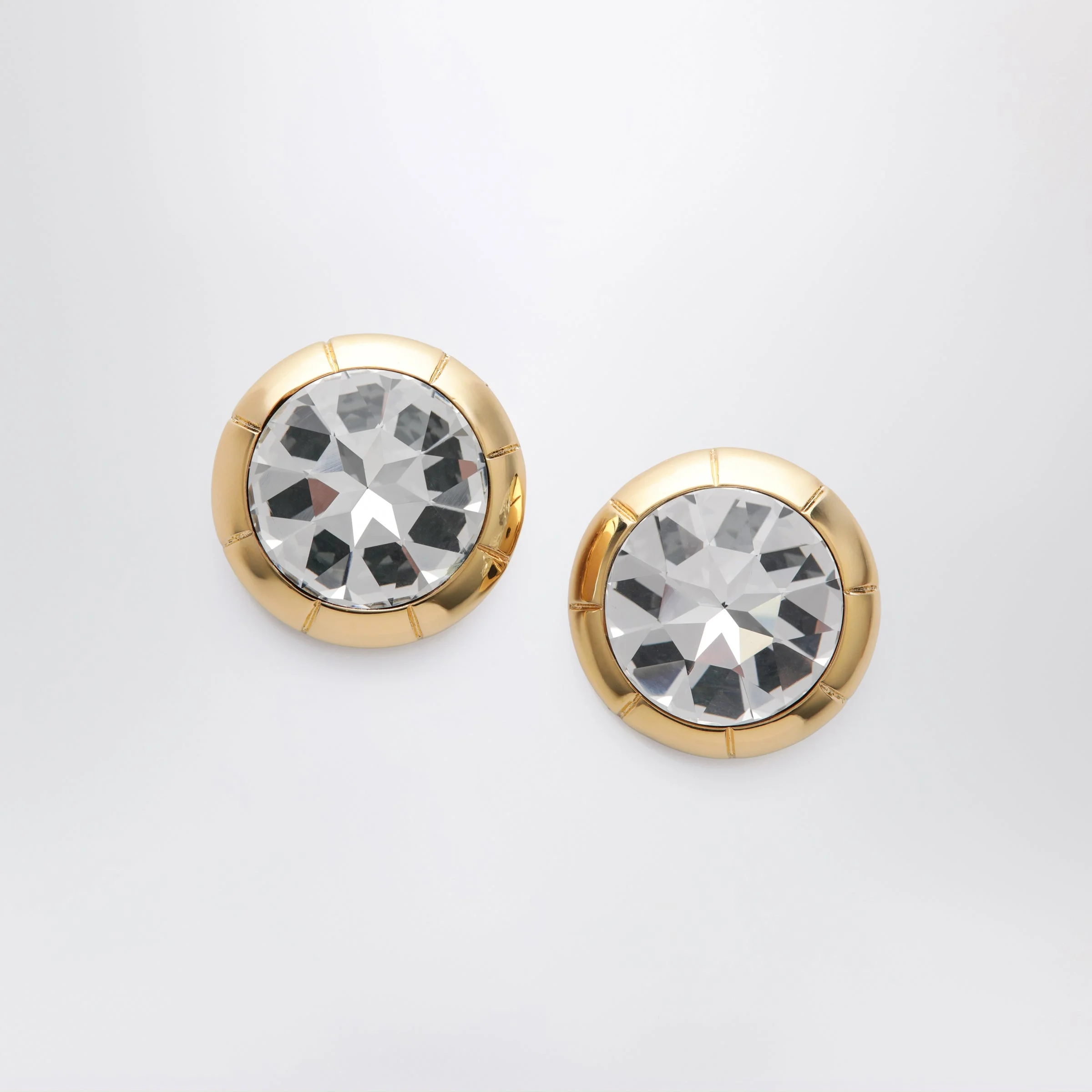 Alessandra Rich Round Gold-Tone Clip-On Earrings With Crystal Women - 1