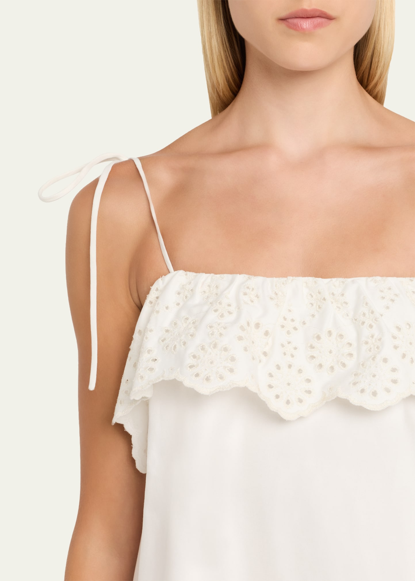 Yvonne Embroidered Tie-Shoulder Mini Dress - 5
