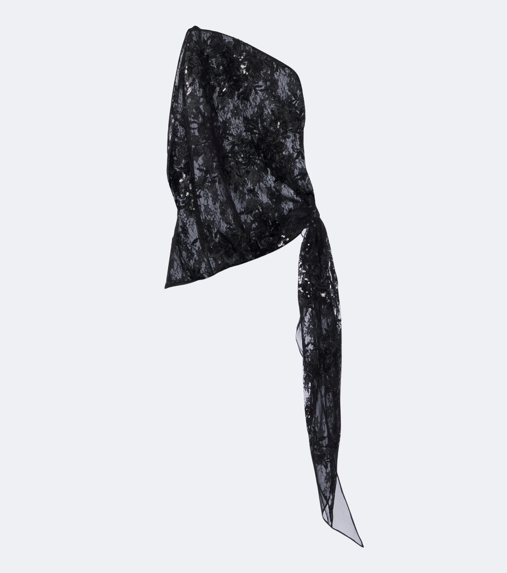 Sequined one-shoulder lace top - 1