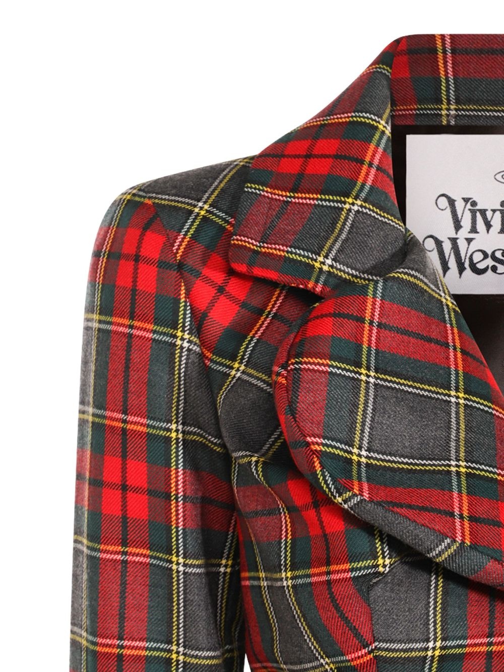 tartan-patterned blazer - 3