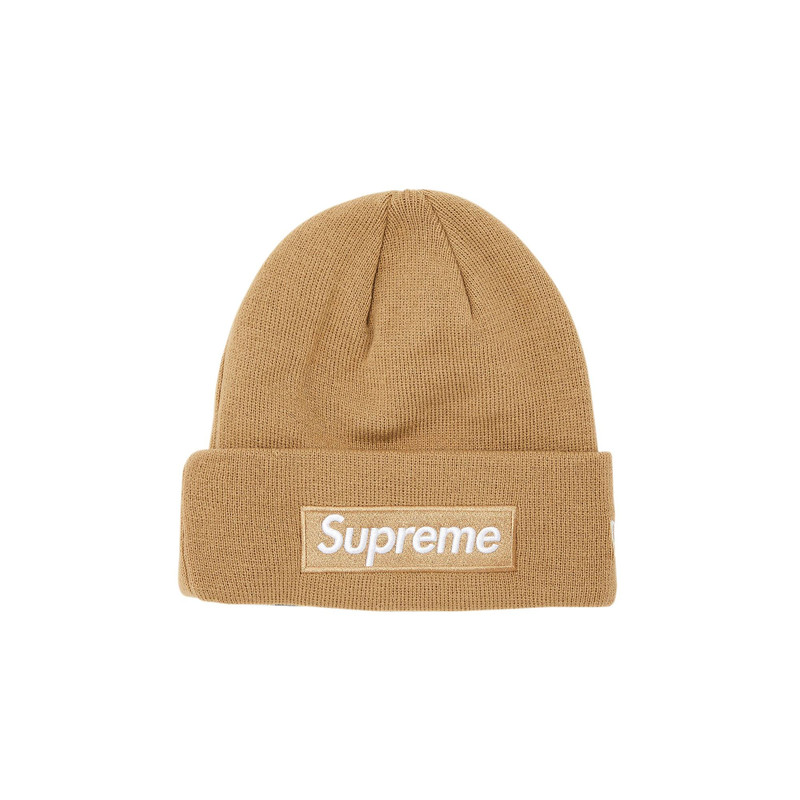 Supreme x New Era Box Logo Beanie 'Dark Sand' - 1