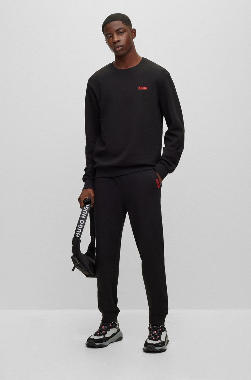 HUGO COTTON-TERRY TRACKSUIT BOTTOMS WITH LOGO DETAIL outlook