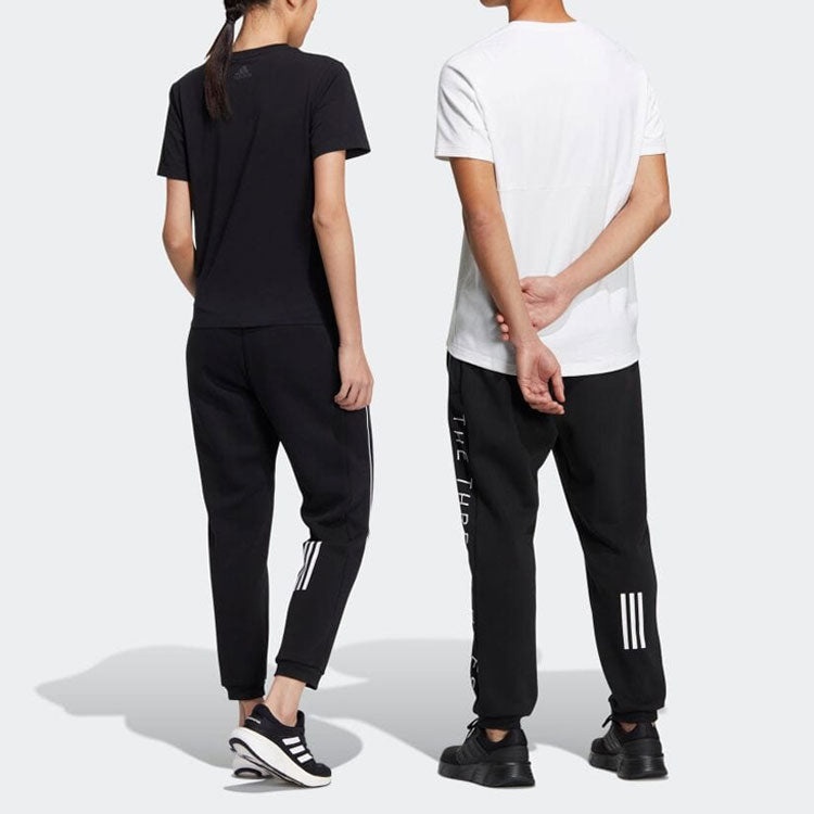 Men's adidas Minimalistic Alphabet Printing Bundle Feet Sports Pants/Trousers/Joggers Black HM2682 - 6