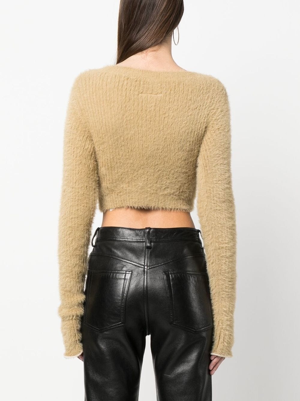 textured knit crop top - 4