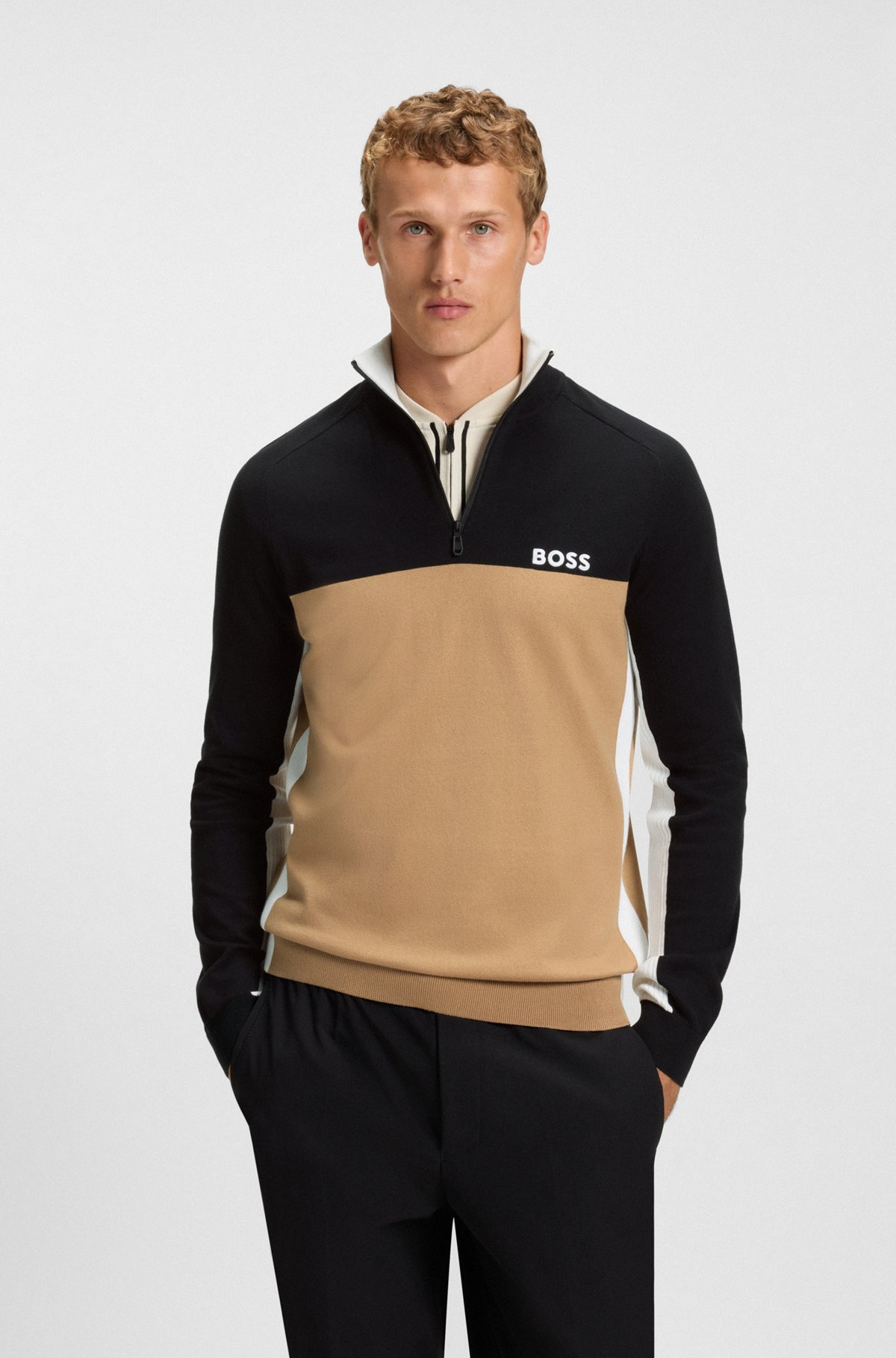 REGULAR-FIT SWEATER WITH COLOR-BLOCKING - 2