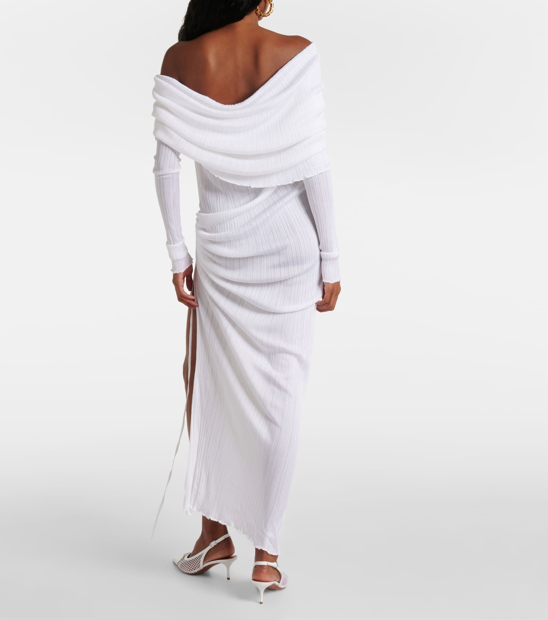 Off-shoulder ruched maxi dress - 3