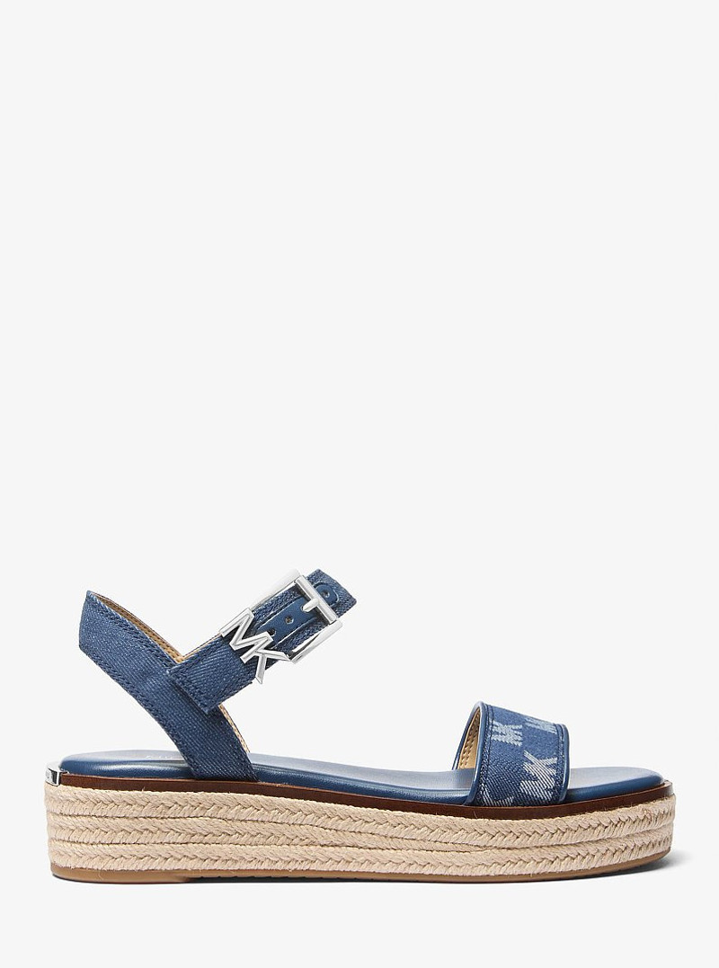 Richie Logo Jacquard Denim Espadrille Sandal 1
